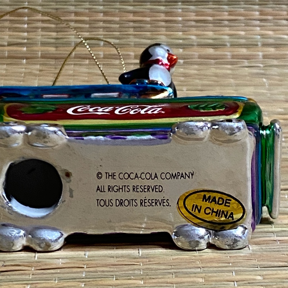 CocaCola Train Christmas Ornament w/ Cute Penguin - Picture 6 of 8